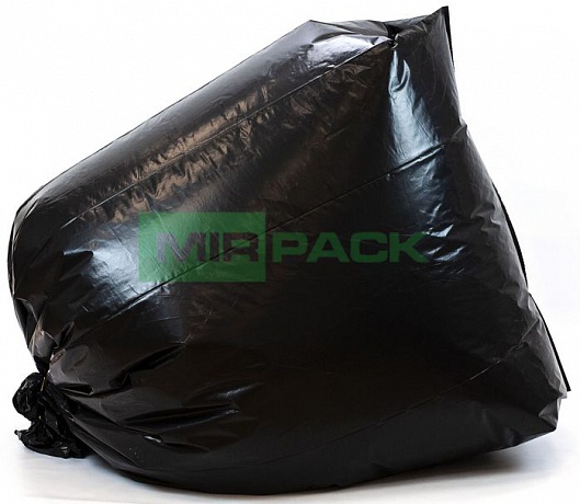 Мешки для мусора 300 л, 70 мкм, ПВД, в рулоне 10 штук, плотные, строительные, черные, 2 слоя, 100x140 см - Вид 3